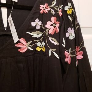 NWT Old Navy black cotton embroidered dress